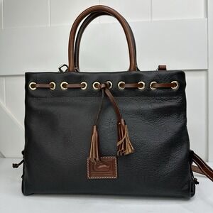 Dooney & Bourke Brown Pebbled Leather Wakefield Tote with Crossbody Strap EUC